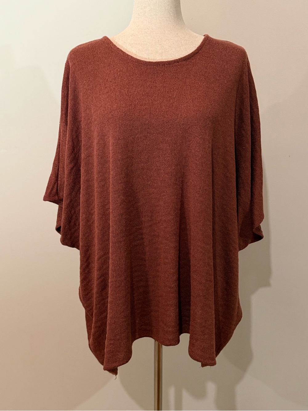 ZARA Oversized Dolman Sleeve Tunic Top in terracotta color